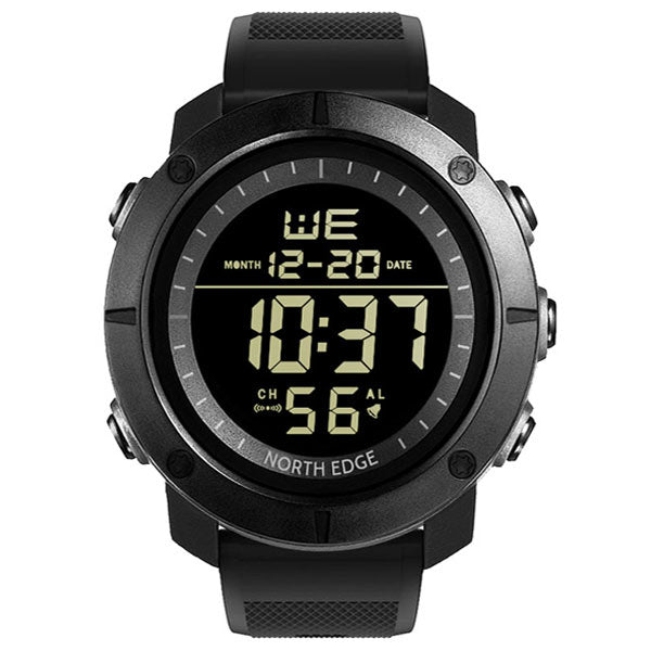 NORTH EDGE Militair horloge voor mannen, tactisch survivalhorloge, digitaal sporthorloge voor dames en heren, voor outdoor-activiteiten, met stappenteller, kompas, calorieënteller, robuuste nylon