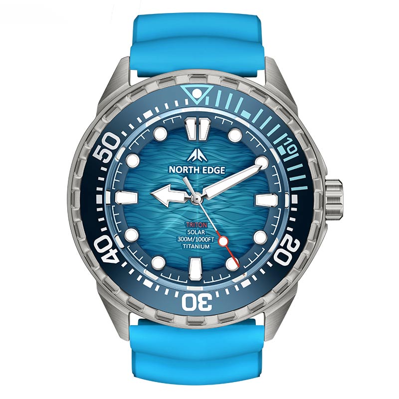 NORTH EDGE TRITON-TI Titanium Case Solar-Powered Diving Watch Luxury Q