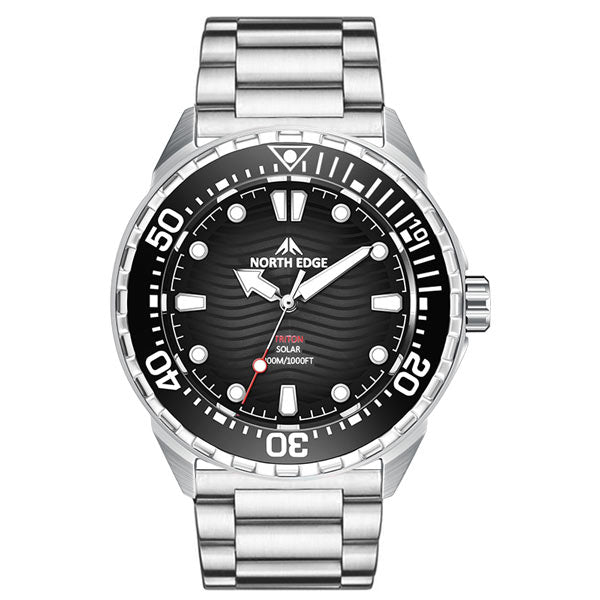 NORTH EDGE TRITON 300m waterproof diving watch solar charging alloy case - NORTHEDGE