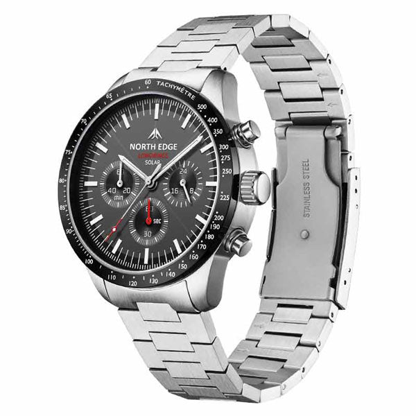 NORTH EDGE LONGWINGS Solar Powered Watch 316L Stainless Steel Case 50M