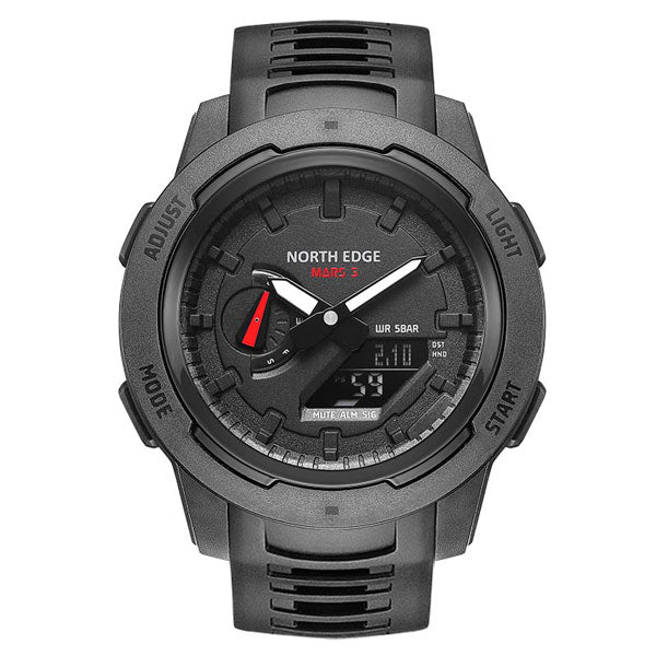 NORTHEDGEMars3CarbonFiberCase50MWaterproofSportsDigitalWatchWorldTimeMilitaryWatchMen