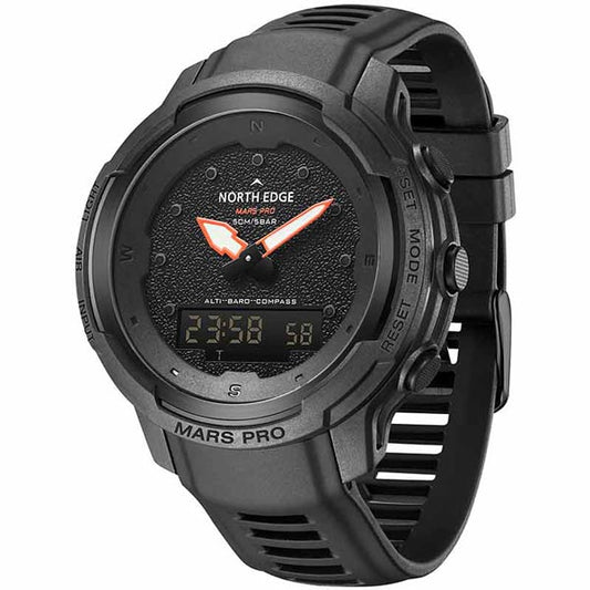 NORTH EDGE MARS PRO Carbon Fiber Outdoor Sports Watch Altimeter Barometer 50M Waterproof Men's Watch - NORTHEDGE