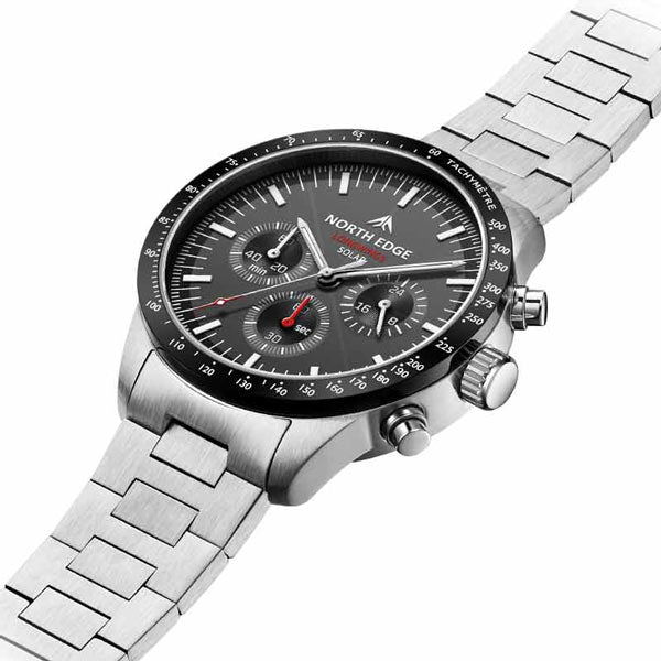 NORTH EDGE LONGWINGS Solar Powered Watch 316L Stainless Steel Case 50M