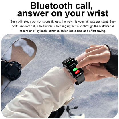 NORTH EDGE ECG+HRV Health Smartwatch For Men Blood Glucose Blood Pressure Blood Oxygen Body Temperature Sleep Mode Men's Watch Square Full Touch Screen Smart Watch ET620