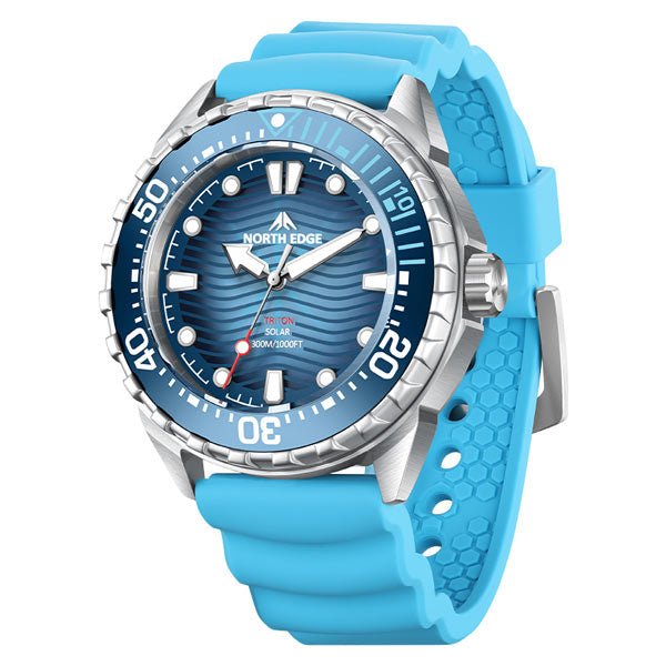 NORTH EDGE TRITON 300m waterproof diving watch solar charging alloy case - NORTHEDGE