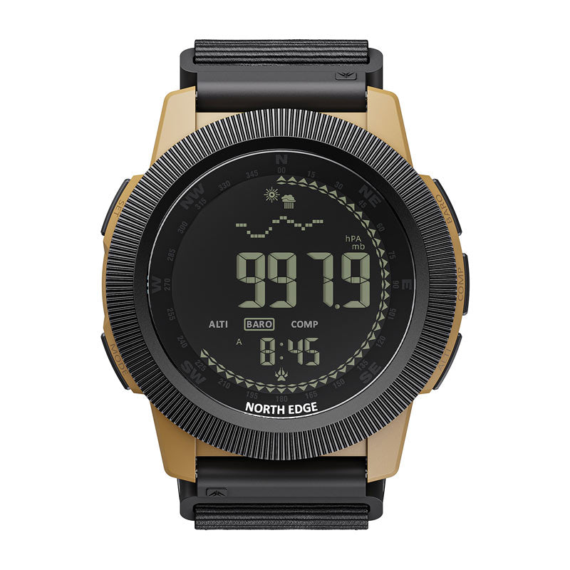NORTH EDGE APACHE-CF Carbon fiber case zinc alloy bezel outdoor tactical LCD digital watch military style compass altimeter barometer 50M waterproof