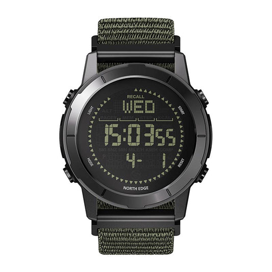 NORTH EDGE LITECORE Tactical Compass Digital Watch Men's Watch 45mm Zinc Alloy Bezel and Nylon Strap EL Backlight Calendar 50m Waterproof