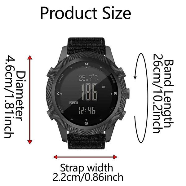 APACHE46 Digital Watch Outdoor Sports Altimeter Barometer Compass 50M Waterproof - NORTHEDGE