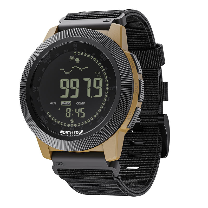 NORTH EDGE APACHE-CF Carbon fiber case zinc alloy bezel outdoor tactical LCD digital watch military style compass altimeter barometer 50M waterproof