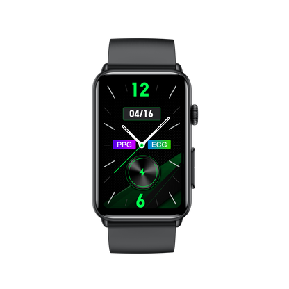 NORTH EDGE ECG+HRV Health Smartwatch For Men Blood Glucose Blood Pressure Blood Oxygen Body Temperature Sleep Mode Men's Watch Square Full Touch Screen Smart Watch ET620