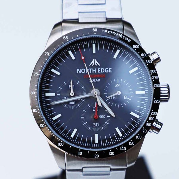 NORTH EDGE LONGWINGS Solar Powered Watch 316L Stainless Steel Case 50M