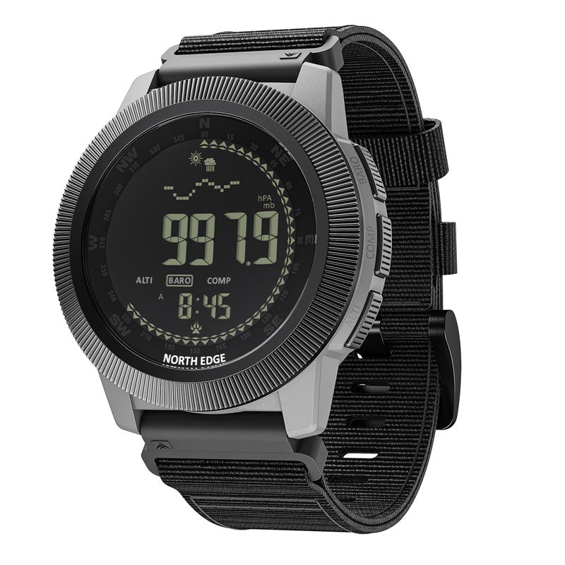 NORTH EDGE APACHE-CF Fiberglass case zinc alloy bezel outdoor tactical LCD digital watch military style compass altimeter barometer 50M waterproof