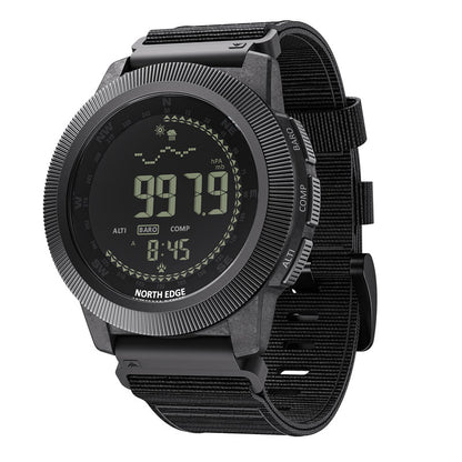 NORTH EDGE APACHE-CF Carbon fiber case zinc alloy bezel outdoor tactical LCD digital watch military style compass altimeter barometer 50M waterproof