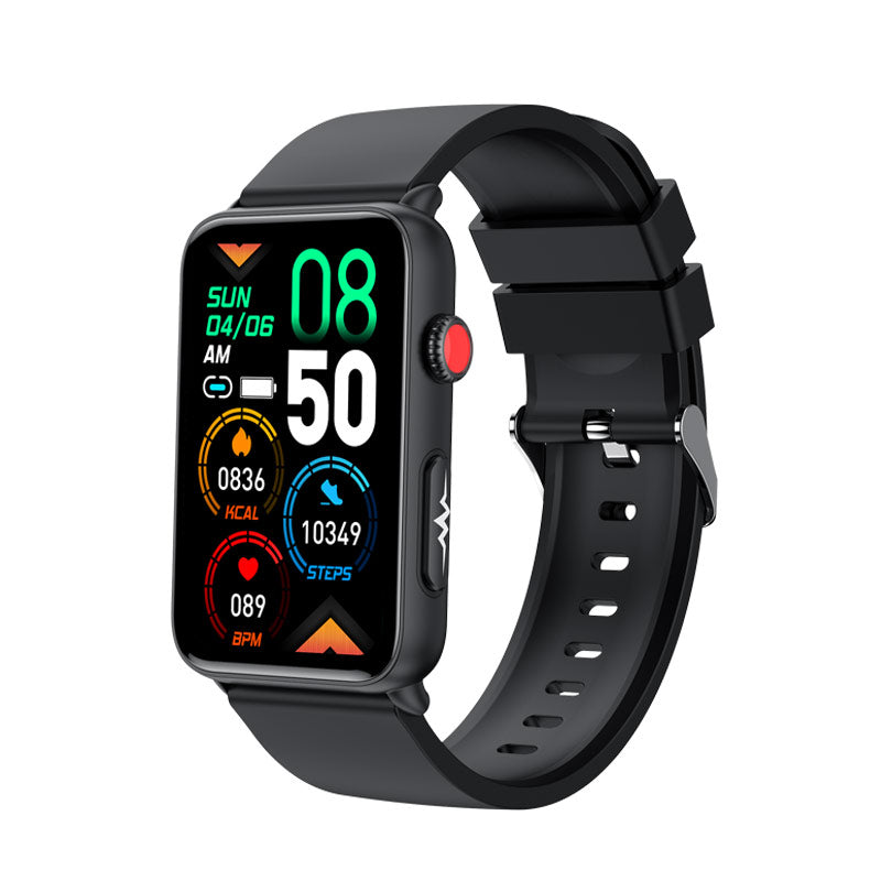 NORTH EDGE ECG+HRV Health Smartwatch For Men Blood Glucose Blood Pressure Blood Oxygen Body Temperature Sleep Mode Men's Watch Square Full Touch Screen Smart Watch ET620
