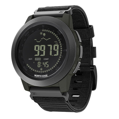 NORTH EDGE APACHE-CF Fiberglass case zinc alloy bezel outdoor tactical LCD digital watch military style compass altimeter barometer 50M waterproof