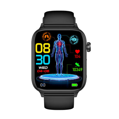NORTH EDGE ET570 Micro Physical Examination AI Health Date ECG Smart Watch Blood Pressure Blood Oxygen Blood Glucose Compatibility System IOS Android IP68 Waterproof 1.96-inch Full Touch Screen