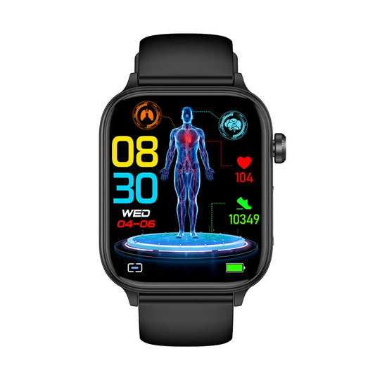 NORTH EDGE ET570 Micro Physical Examination AI Health Date ECG Smart Watch Blood Pressure Blood Oxygen Blood Glucose Compatibility System IOS Android IP68 Waterproof 1.96-inch Full Touch Screen