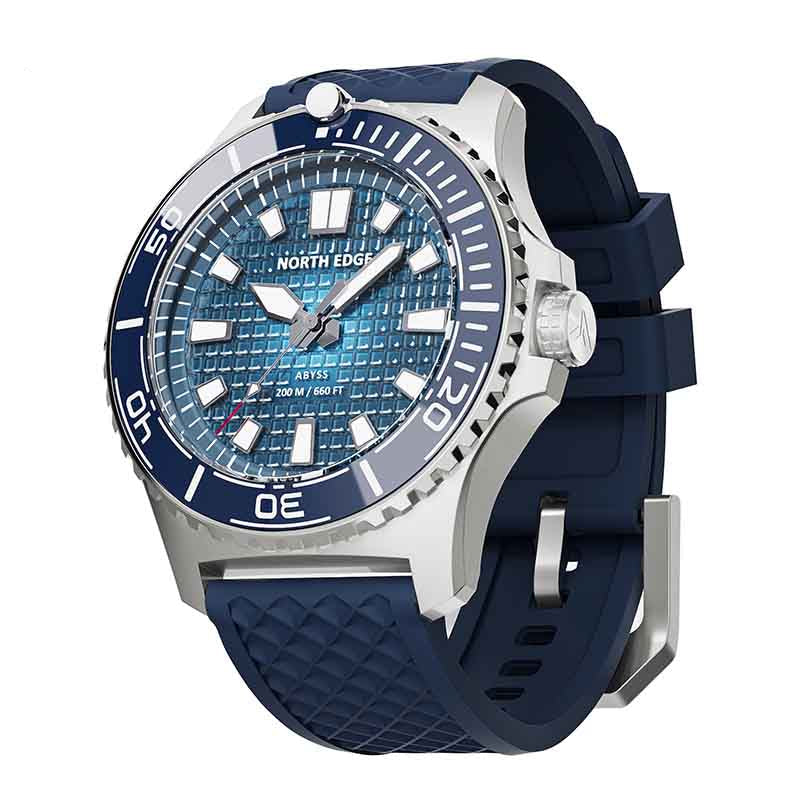 NORTH EDGE ABYSS Solar-Powered Watch for Men 316L Stainless Steel Case