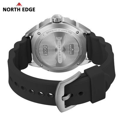 NORTH EDGE TRITON-TI Titanium Case Solar-Powered Diving Watch Luxury Quartz Men‘s Watch 300M Waterproof 180+ Day Power