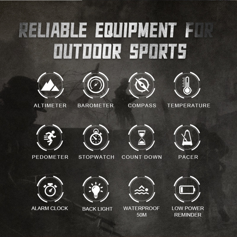 APACHE46 Digital Watch Outdoor Sports Altimeter Barometer Compass 50M Waterproof - NORTHEDGE