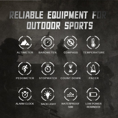 APACHE46 Digital Watch Outdoor Sports Altimeter Barometer Compass 50M Waterproof - NORTHEDGE