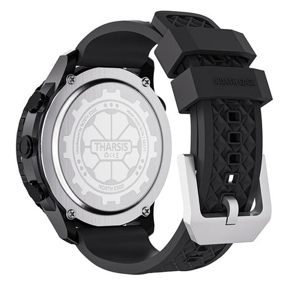 NORTH EDGE THARSIS Outdoor Tactical Digital Watch Carbon Fiber Case 304 Stainless Steel Bezel Barometer Altimeter Compass Temperature 50M Waterproof Men's Watch