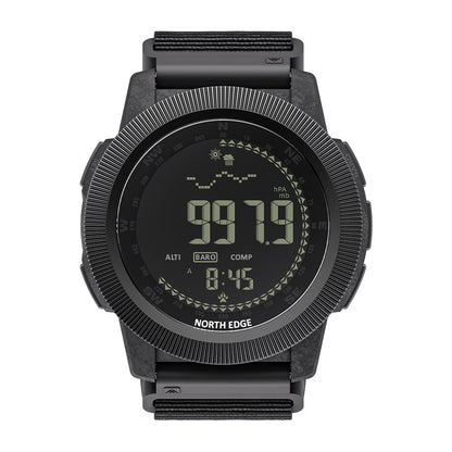 NORTH EDGE APACHE-CF Carbon fiber case zinc alloy bezel outdoor tactical LCD digital watch military style compass altimeter barometer 50M waterproof