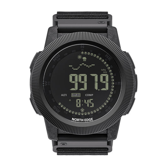 NORTH EDGE APACHE-CF Carbon fiber case zinc alloy bezel outdoor tactical LCD digital watch military style compass altimeter barometer 50M waterproof