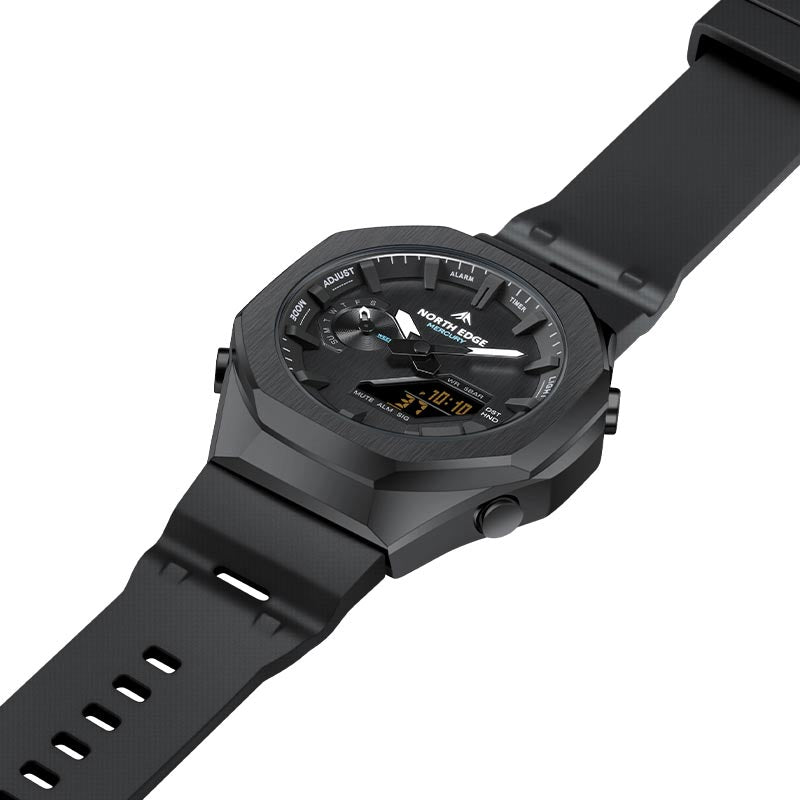 MERCURY Zinc Alloy Case Outdoor Sports Men's Watch 50 Meter Waterproof Night Light Hand NORTH EDGE