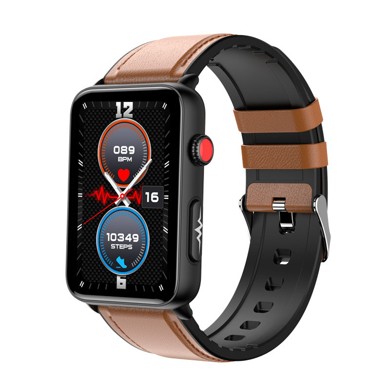 NORTH EDGE ECG+HRV Health Smartwatch For Men Blood Glucose Blood Pressure Blood Oxygen Body Temperature Sleep Mode Men's Watch Square Full Touch Screen Smart Watch ET620