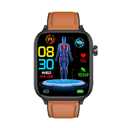 NORTH EDGE ET570 Micro Physical Examination AI Health Date ECG Smart Watch Blood Pressure Blood Oxygen Blood Glucose Compatibility System IOS Android IP68 Waterproof 1.96-inch Full Touch Screen