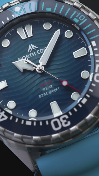 NORTH EDGE TRITON 300m waterproof diving watch solar charging alloy case