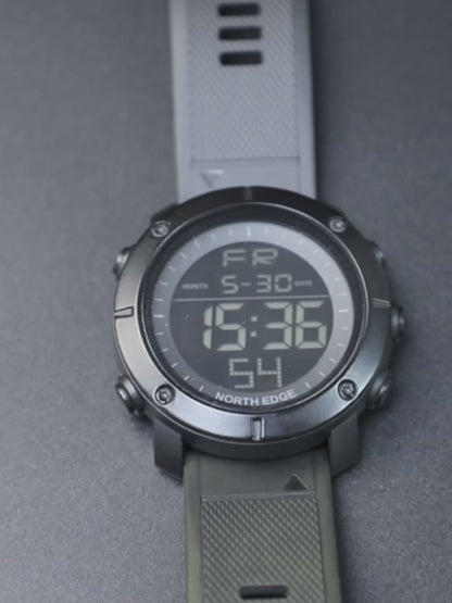 NORTH EDGE TANK Calendar Chronograph Mode Alarm Clock Waterproof 50M Sports Watch Men's Watch