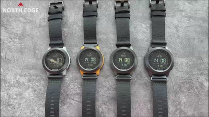 NORTH EDGE APACHE-CF Fiberglass case zinc alloy bezel outdoor tactical LCD digital watch military style compass altimeter barometer 50M waterproof